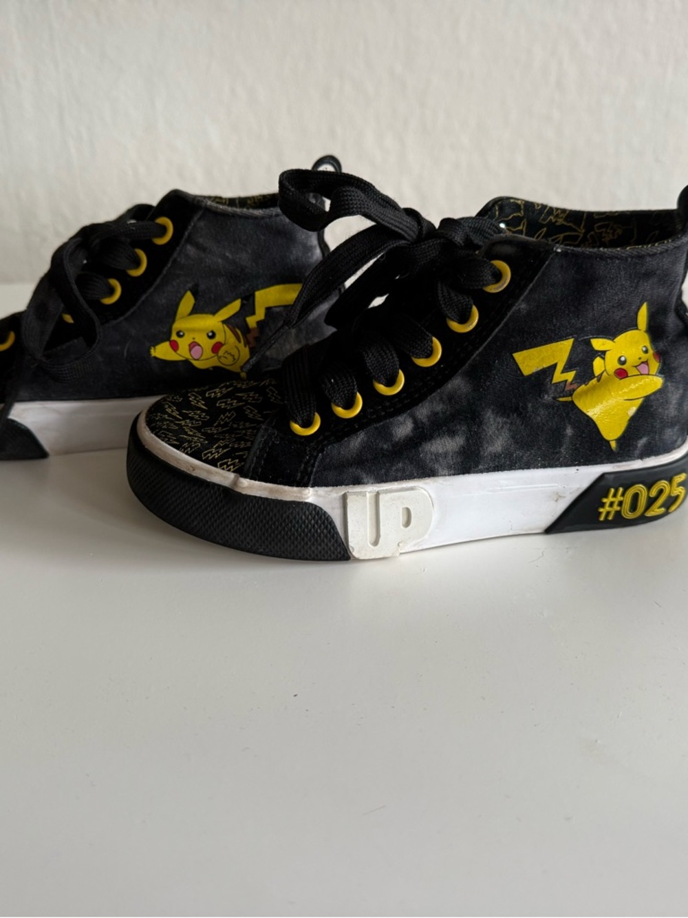 Kids Black & Yellow Pikachu High-Top Sneakers